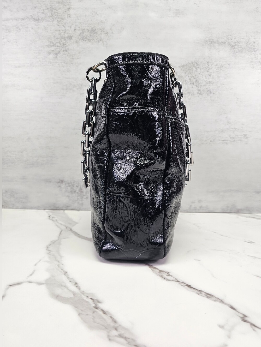 Coach Black Patent Leather Gallery Tote - Picture 3 of 8
